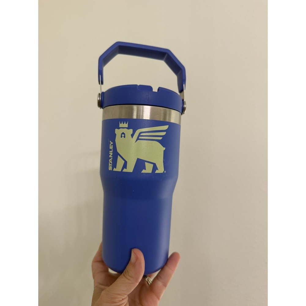 Stanley 20 oz Stainless Steel IceFlow Flip Top Blue/Purple "Stanley the Bear" - Picture 1 of 4